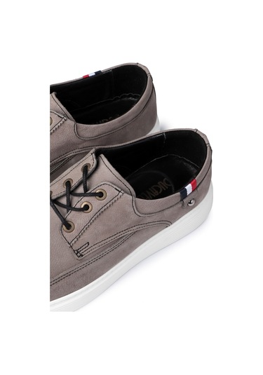 Ducavelli Daily Hakiki Deri Erkek Günlük Ayakkabı, Yazlık Ayakkabı, Hafif Ayakkabı, Bağcıklı Deri Ayakkabı Gri