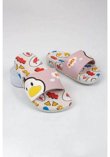 Kız Çocuk Civciv Temalı Terlik-5763-pembe Pembe