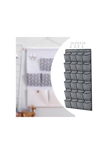 Trendooze Ev Yurt Odası Kapı Üstü 24 Cepli Siyah, Geniş Kullanım Siyah