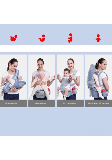 Vkemall Dokuma Kumaş Mavi Bebek Taşıma Bel Sandalyesi - Dört Mevsim Kullanıma Uygun, Güvenli Ve Fonksiyonel Anne-bebek Aletleri