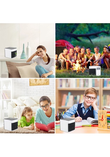 Springsun Mini Usb Taşınabilir Klima Fan: 3 Hızlı Sessiz Buharlaşmalı Nemlendirici & Hava Temizleyici