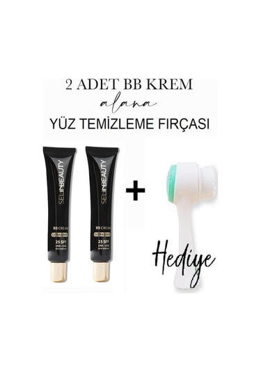 Selin Beauty BB Cream SPF25 Extra Light 2 x 40 ML + Yüz Temizleme Fırçası