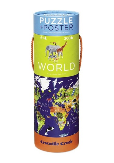 Crocodile Creek Poster Puzzle 200 Parça Dünya