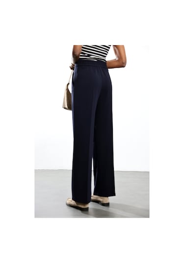 5in1Canpolat Lacivert Gold Düğmeli Palazzo Pantolon 4386 Lacivert
