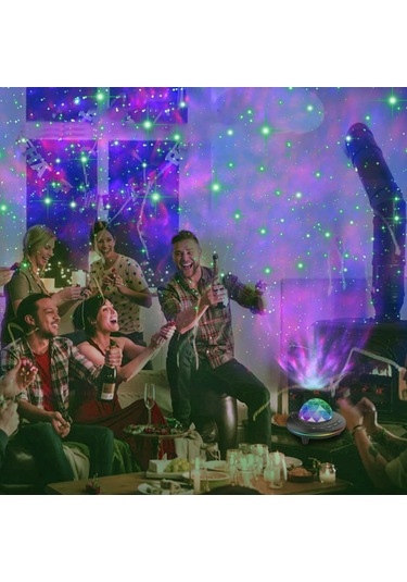 Kumandalı Bluetooth Hoparlör Galaxy Gökyüzü Projeksiyon Gece Lamb Gri