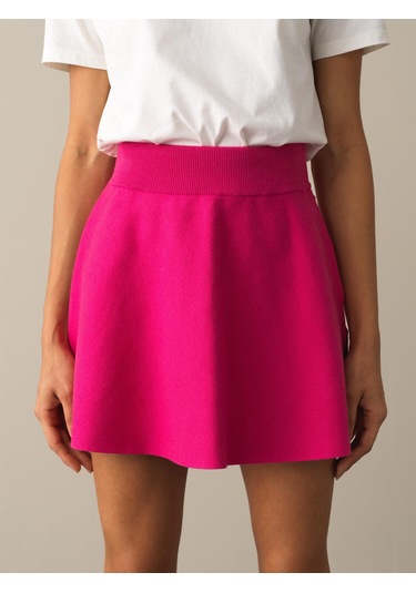 Fuşya Regular Fit Triko Etek 23kb00850857-32 Fuşya