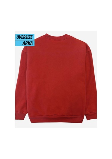 Game On Oversize Sweatshirt Kırmızı