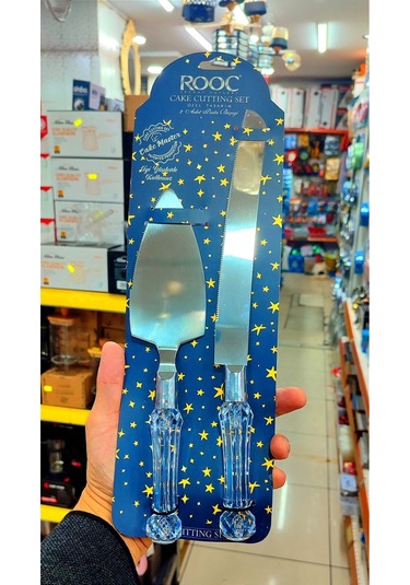 Lüks Pasta Kesme Bıçağı Ve Spatula Şeffaf