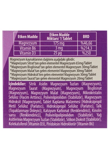 Phytodef Kalsiyum Magnezyum Çinko 60 Tablet + Phytodef Magnezyum B6 D3 30 Tablet