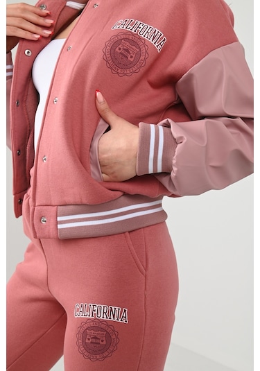 Kadın Üç İplik Şardonlu Düğmeli Eşofman Takımı 3940-24 001