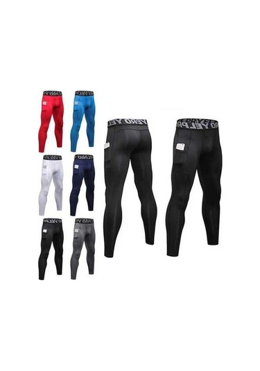 Tongxida Batı Serin Erkek Hızlı Elastik Koşu Sıkıştırma Pantolon Spor Tayt Mavi Mavi