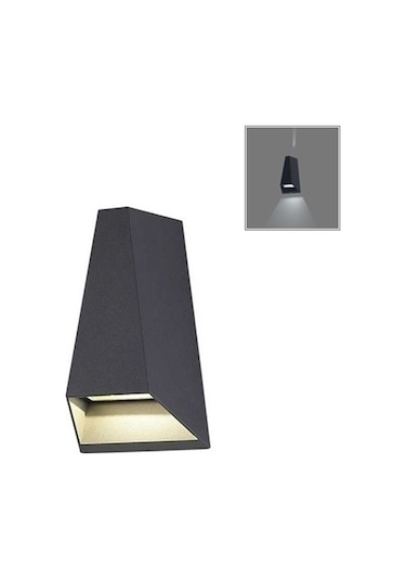 Dekoratif Led Aplik Çift Yönlü Desenli Aydınlatma Duvar Aplik Antrasit