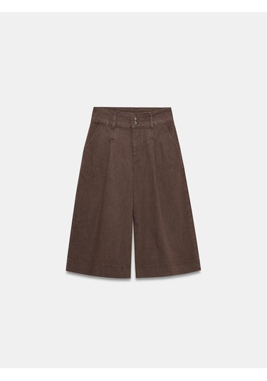 Dilvin 72291 Orta Bel Denim Bermuda-kahve Kahve