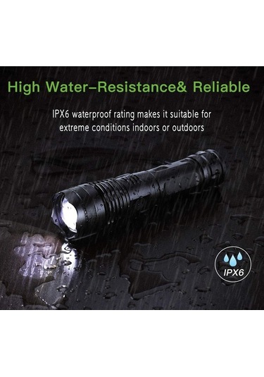 Createtech Yakınlaştırılabilir Usb Taktik Su Siyah Şarj Lümen Led Kamp Işaret Hava Güç Geçirmez Feneri Feneri Feneri Feneri Feneri El El El El Edilebilir Durum Acil Açık Uc Siyah