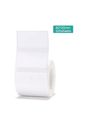 Moveevo Beyaz Termal Etiket Kağıdı 40x20mm 320 Adet - Suya Yağa Dayanıklı, Sıcaklığa Duyarlı, Etiketleyici Makineleri İçin Otomatik Yapışkan 1 Rulo