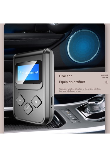 Samdoo T15 Bluetooth 5.0 Çift Fonksiyonlu Alıcı-verici, Lcd Ekranlı, Elle Tutulmadan Konuşma, Dahili Batarya, Siyah