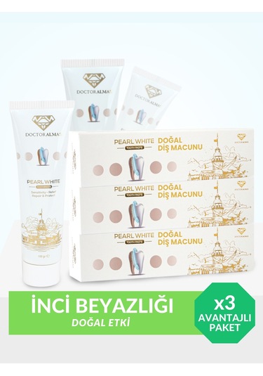 Doctor Almas Pearl White Doğal Diş Macunu 3 x 100 G