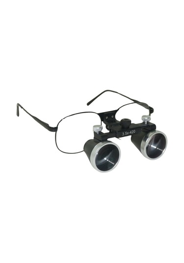 Hiperlupa St435 İnce Çerçeve Cerrahi Loupes Büyüteç Gözlük 3.5x420 Değişken Pupil Mesafeli Metal Çerçeve