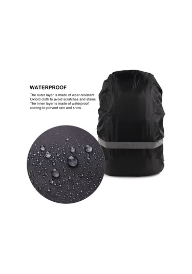 Sones Yansıtıcı Işık Su Geçirmez Toz Geçirmez Sırt Çantası Yağmur Kılıfı Taşınabilir Ultra Hafif Omuz Çantası Koruyucu Kılıf, Beden: S Siyah