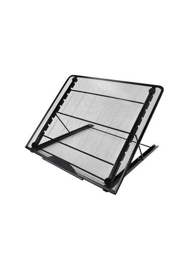 Ebitda Dizüstü Bilgisayar Standı - 34x29.5cm Alüminyum Ergonomik Yükseltici - Siyah, Katlanabilir, Isı Dağıtıcı, Güçlü Ve Stabil