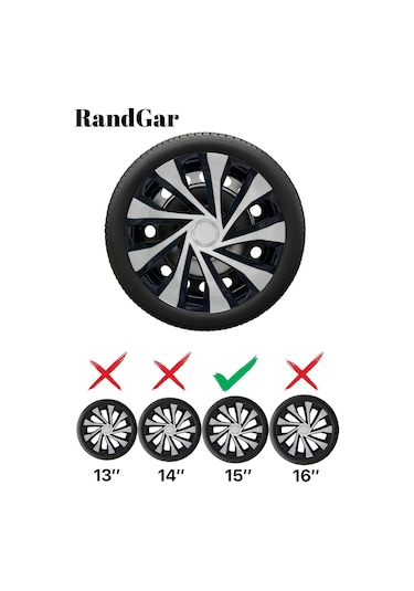 Opel Ampera 15 İnç Jant Kapağı 4 Adet Siyah Gri C123 Rand