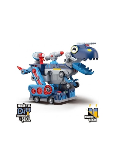 Fitdinosaur Parçalara Ayrılabilen  Manyetik Yapı Blokları Sök Tak Dinozor Yapı Oyuncağı