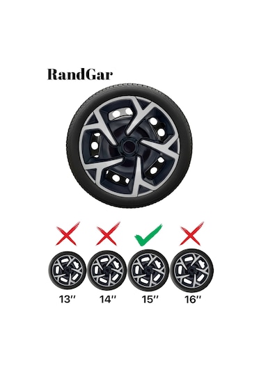 Renault Clio 4 15 İnç Jant Kapağı 4 Adet Siyah Gri C104 Rand
