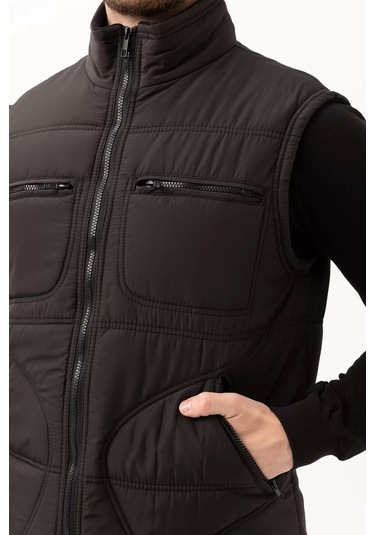 Kışlık Su Geçirmez Çok Cepli Yelek Isı Yalıtımlı Melesa İş Outdoor Suya Sıcak Tutucu Siyah