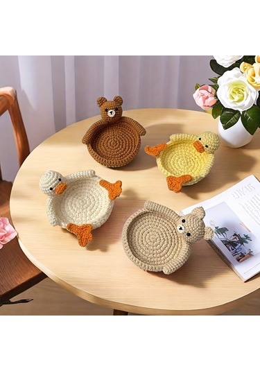 Moda Tığ İşi Bardak Altlıkları Beyaz