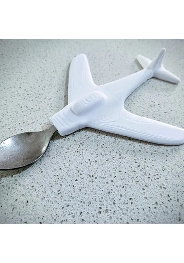Aeroplane Şeklinde Çatal Kaşık Kılıfı Beyaz