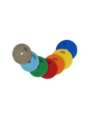 7 Adet 4 Inç Set Islak Kuru Elmas Parlatma Pedleri E10335