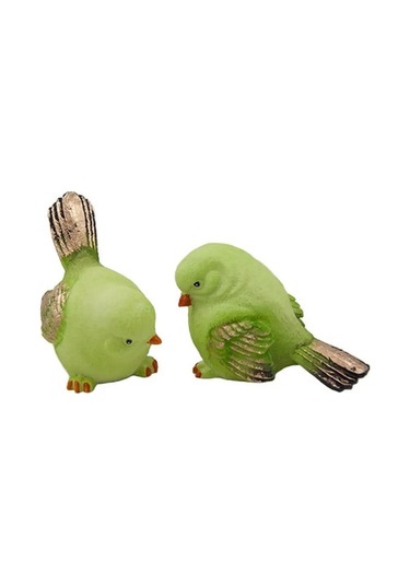 Mini Güvercin 2'li Yeşil 12x8 Cm