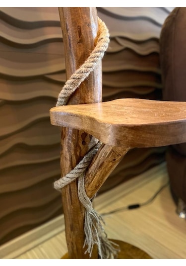 ArtAğaçTasarım Ağaç Lambader Doğal Ahşap Halikarnas Serisi Min. 180 Cm