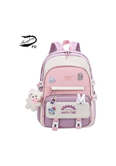 Fengdong Kız İçin Sevimli Kore Okul Çantası Kawaii Okul Sırt Çantası Pembe Mor Konusmalar İlkokul Öğrenci Okul Çantaları 42015835 Mavi