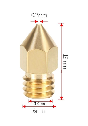 Koodmax 3d Yazıcı Printer Mk8 Extruder 3.0mm/ 0.2mm Baskı Kafası Nozzle