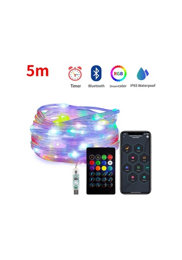 Dreamcolor Peri Noel Işıkları Led Dize Müzik Ws2812b Rgbıc Adreslenebilir Bluetooth Uygu Garland Parti Dekoratif Led Işık 56433740 Diğer