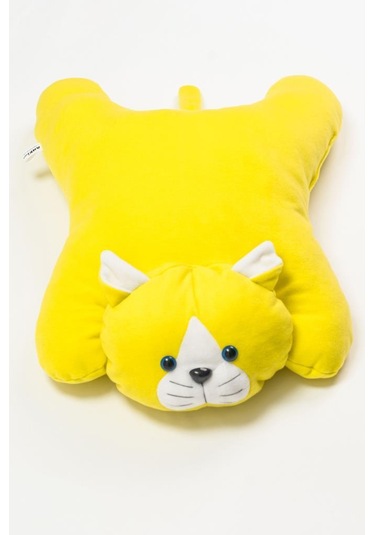 Sevimli Ve Yumuşak Kedi Minder Sarı