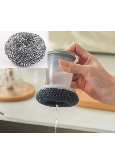 River World Bulaşık İçin Telli Yıkama Fırçası Deterjan Hazneli