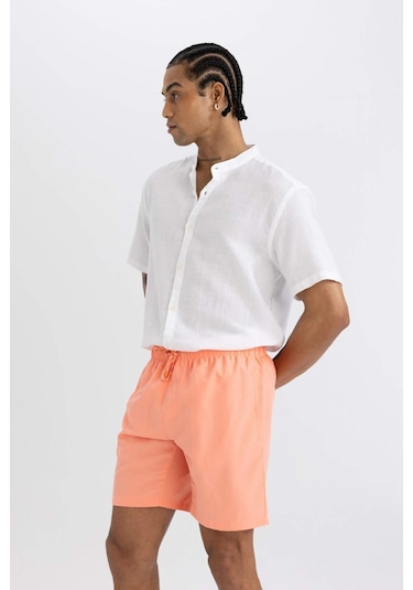 DeFacto File Astarlı Kısa Boy Deniz Şortu N0132AZ24HSOG99