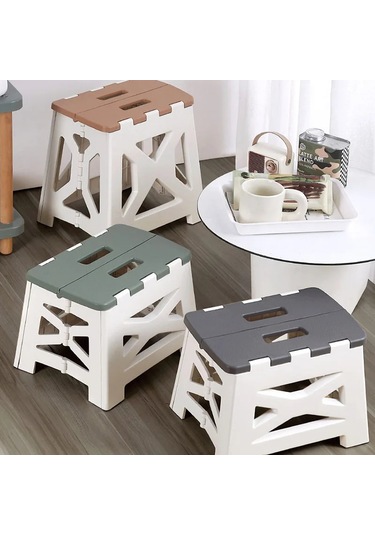 Oulylan Taşınabilir Plastik Katlanır Tabure Açık Kamp Taburesi Sandalye Koltuk S Khaki Korea Haki