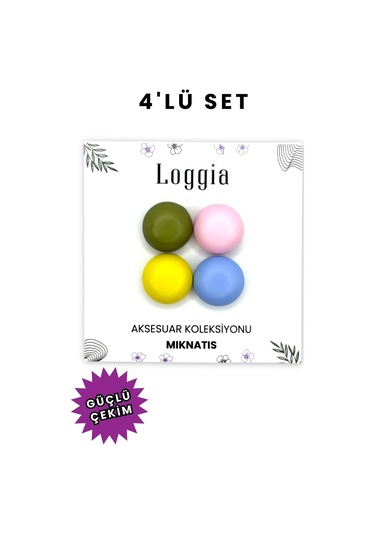 Eşarp Ve Şal Mıknatısı Soft Renkli 4lü Set - Başörtü Tutucu Kadın Tesettür Aksesuar Mıknatıs Karışık