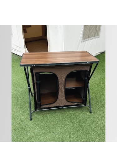 Nurgaz Ng C156 Campout Çift Kapılı Kamp Mutfağı Kahve