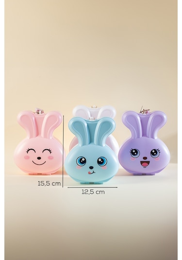 Porsima 041-1 Pvc Anahtarlı Kilitli Gülenyüz Kumbara Lila 12,5x15,5cm