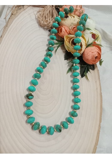 Turkuaz Rengi Şık Kolye Turkuaz