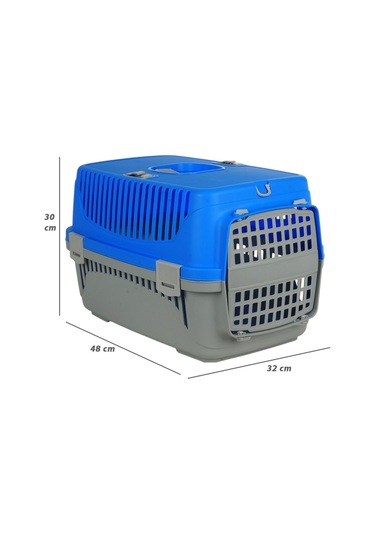 Pribor Hz-100 Kedi Köpek Evcil Hayvan Taşıma Çantası Box Orta Boy Çok Fonksiyonlu Mavi Gri