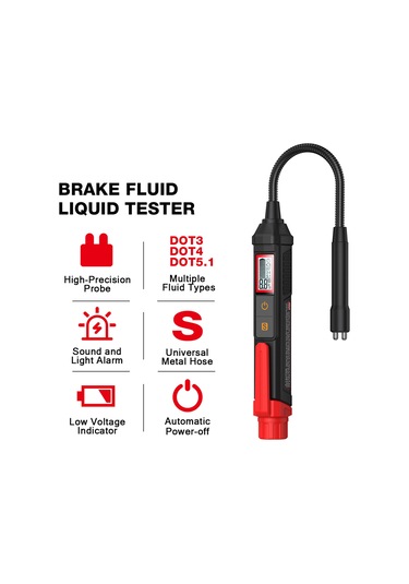 Springsun Habotest Ht663l Fren Hidroliği Test Cihazı: Dot3/4/5.1 Dijital Ölçüm, Ses-ışık Uyarılı Hassas Kalite Kontrol