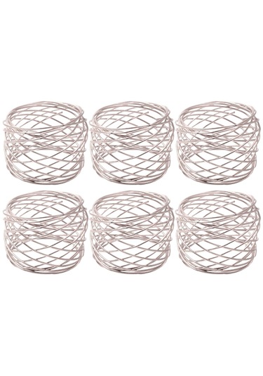 Suntek 6x El Sanatları Peçete Halkaları Parti Yemek Masası Gümüş