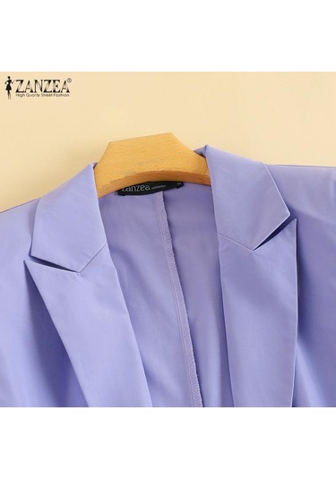 Zanzea İş Kıyafetleri Kadın Hırka Ve Şort Günlük İki Parçalı Takım Elbise Lacivert