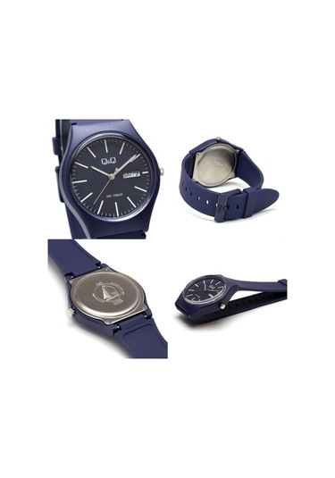 Q&Q QCG21212 Lacivert Su Geçirmez Çift Takvimli Unisex Kol Saati