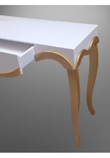 Dresuar CNC Kabartma Model Hayal Ayna Gold beyaz Uyumu Ahşap MDF Kayın Ayak El yapımı beyaz